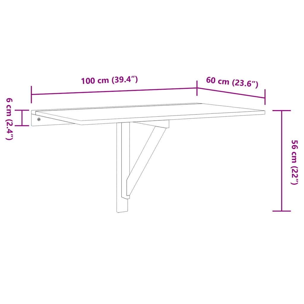 Table Murale Pliable 100X60X56 Cm Bois D'ingénierie - www.minichezmoi.com