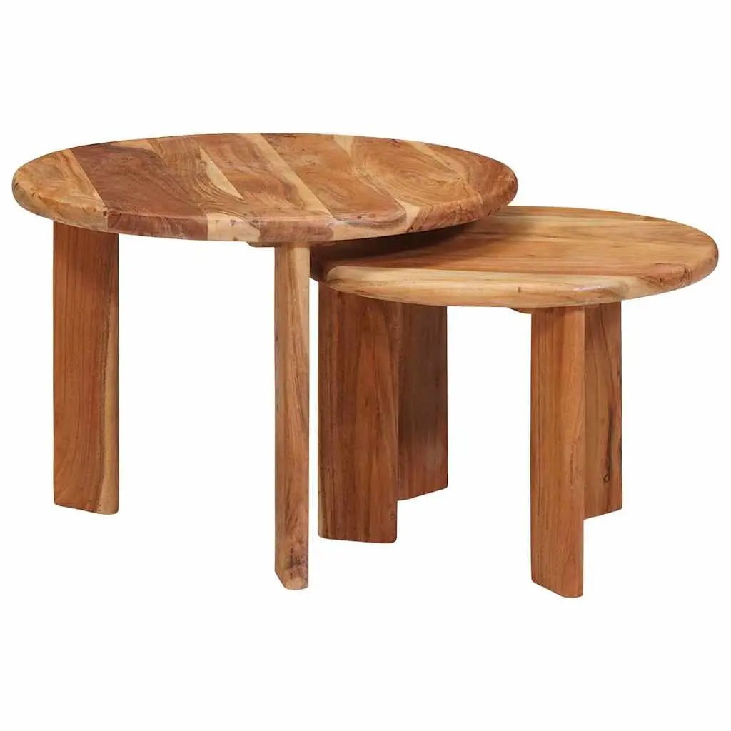 Tables Basses Gigognes 2 Pcs Blanc Bois De Mangue Massif - www.minichezmoi.com