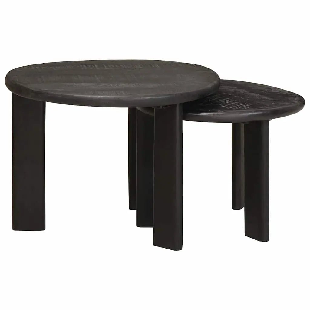 Tables Basses Gigognes 2 Pcs Blanc Bois De Mangue Massif - www.minichezmoi.com