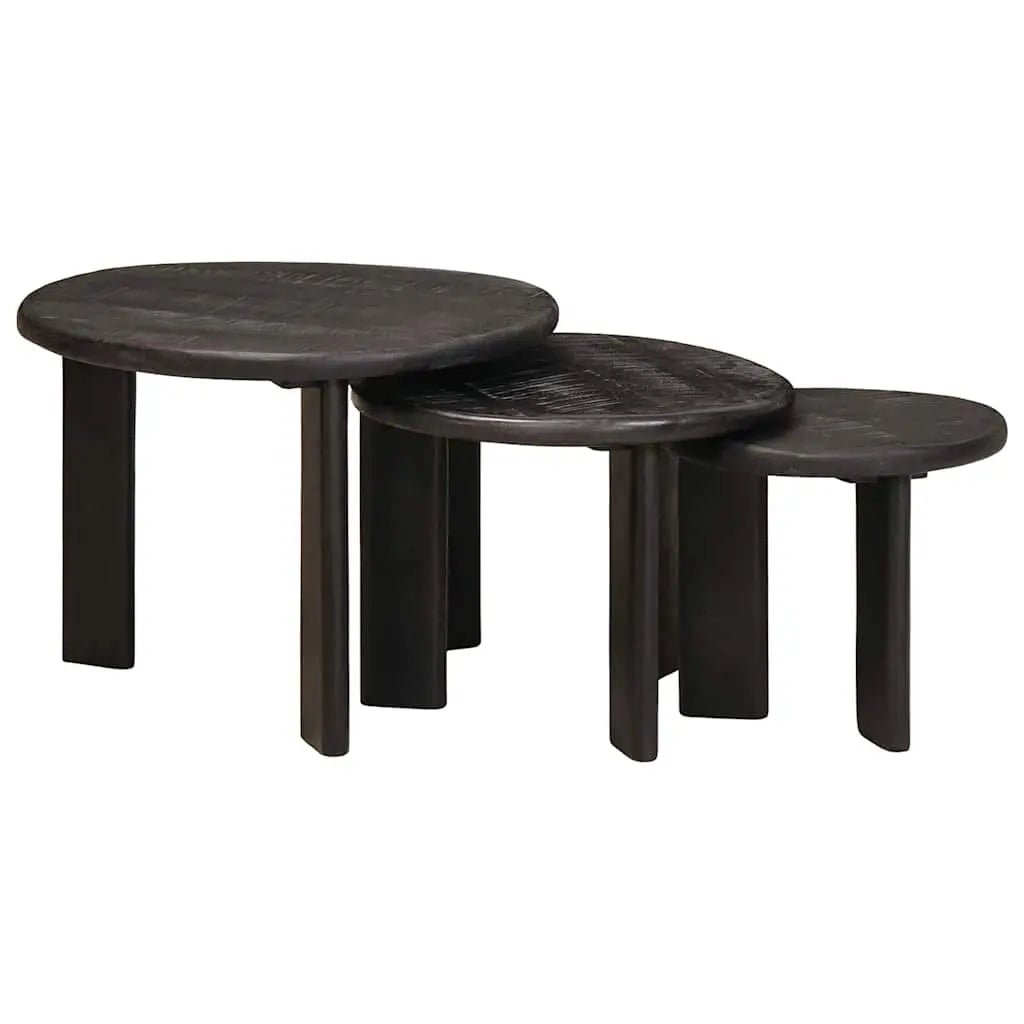 Tables Basses Gigognes 2 Pcs Blanc Bois De Mangue Massif - www.minichezmoi.com