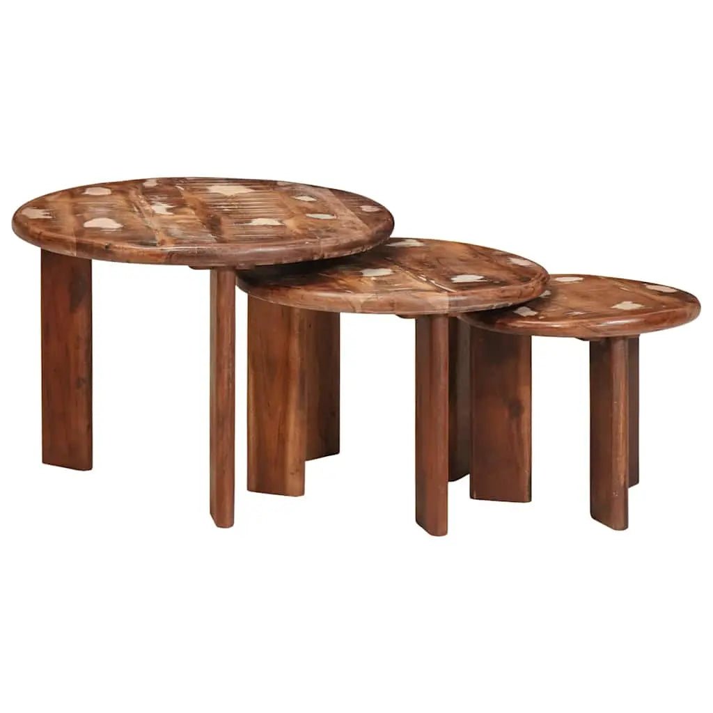 Tables Basses Gigognes 2 Pcs Blanc Bois De Mangue Massif - www.minichezmoi.com