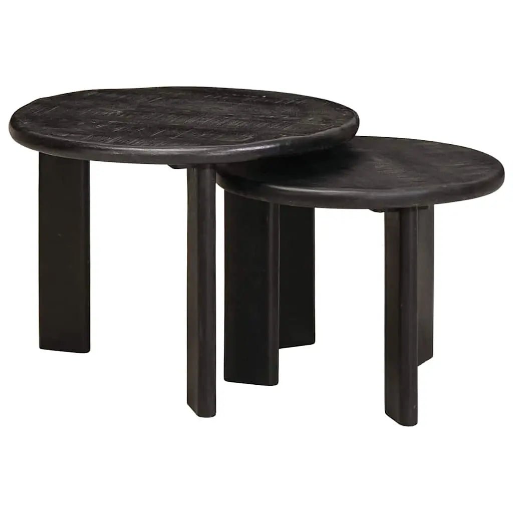 Tables Basses Gigognes 2 Pcs Blanc Bois De Mangue Massif - www.minichezmoi.com