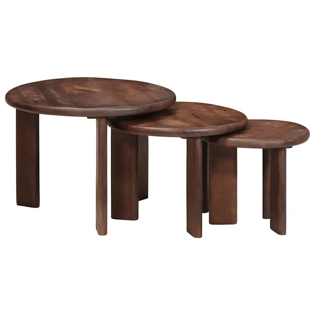 Tables Basses Gigognes 2 Pcs Blanc Bois De Mangue Massif - www.minichezmoi.com