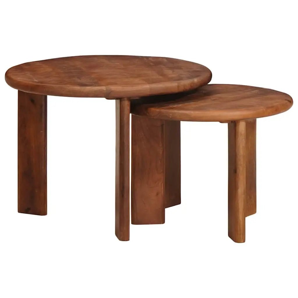 Tables Basses Gigognes 2 Pcs Blanc Bois De Mangue Massif - www.minichezmoi.com