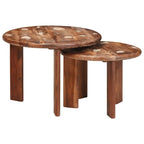 Tables Basses Gigognes 2 Pcs Blanc Bois De Mangue Massif - www.minichezmoi.com