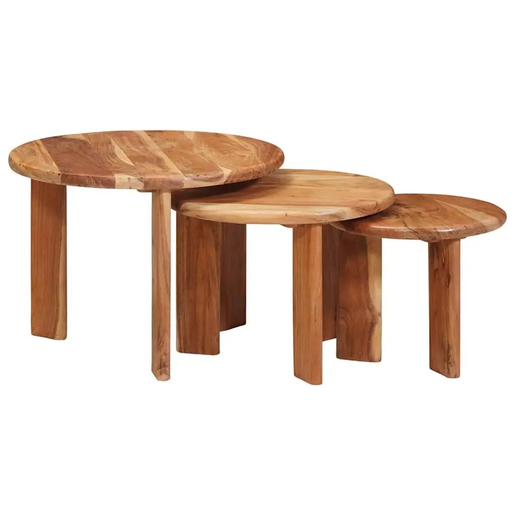 Tables Basses Gigognes 2 Pcs Blanc Bois De Mangue Massif - www.minichezmoi.com