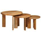 Tables Basses Gigognes 2 Pcs Blanc Bois De Mangue Massif - www.minichezmoi.com