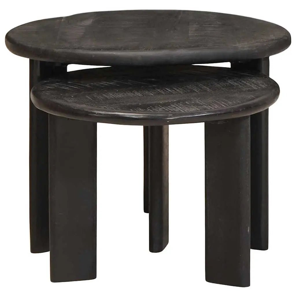 Tables Basses Gigognes 2 Pcs Blanc Bois De Mangue Massif - www.minichezmoi.com