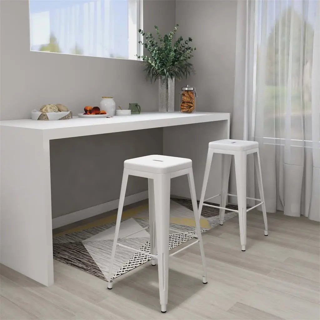 Tabourets De Bar Empilables Lot De 2 Métal - www.minichezmoi.com