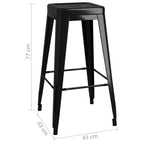 Tabourets De Bar Empilables Lot De 2 Métal - www.minichezmoi.com