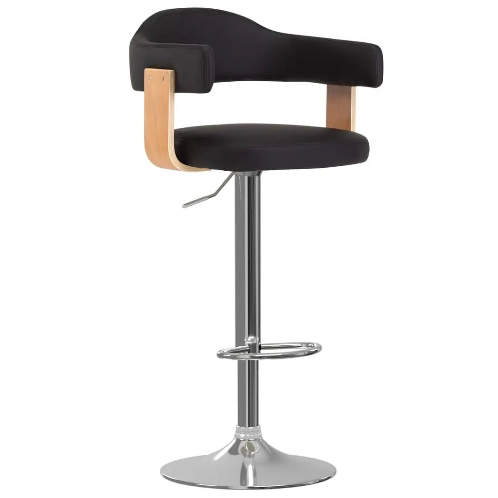 Tabourets De Bar Lot De 2 Bois Courbé Et Similicuir - www.minichezmoi.com