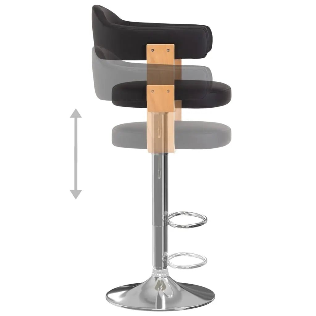Tabourets De Bar Lot De 2 Bois Courbé Et Similicuir - www.minichezmoi.com