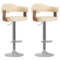 Tabourets De Bar Lot De 2 Bois Courbé Et Similicuir - www.minichezmoi.com