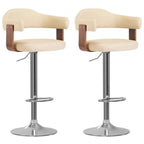 Tabourets De Bar Lot De 2 Bois Courbé Et Similicuir - www.minichezmoi.com