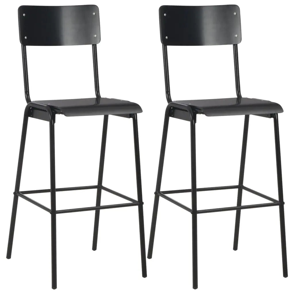Tabourets De Bar Lot De 2 Contreplaqué Solide Et Acier - www.minichezmoi.com
