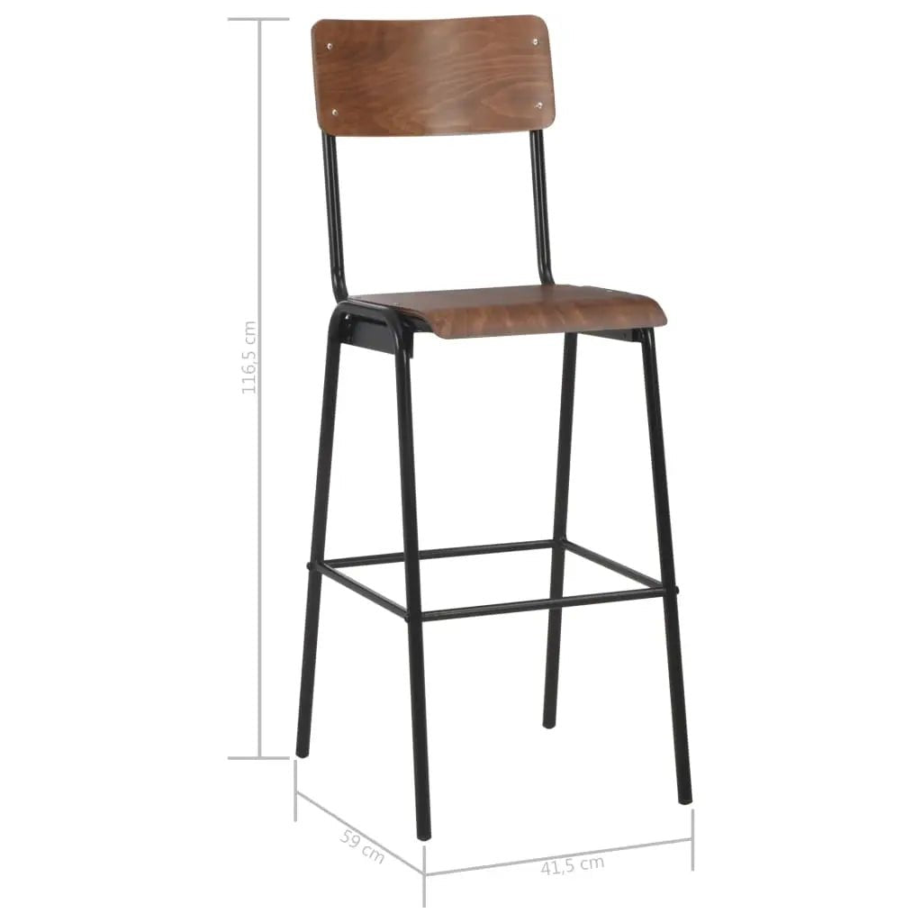 Tabourets De Bar Lot De 2 Contreplaqué Solide Et Acier - www.minichezmoi.com