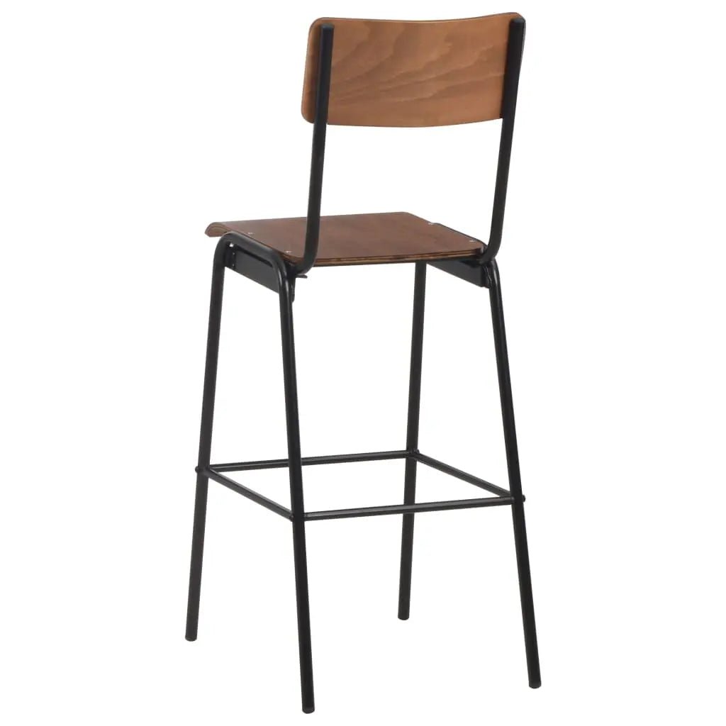 Tabourets De Bar Lot De 2 Contreplaqué Solide Et Acier - www.minichezmoi.com