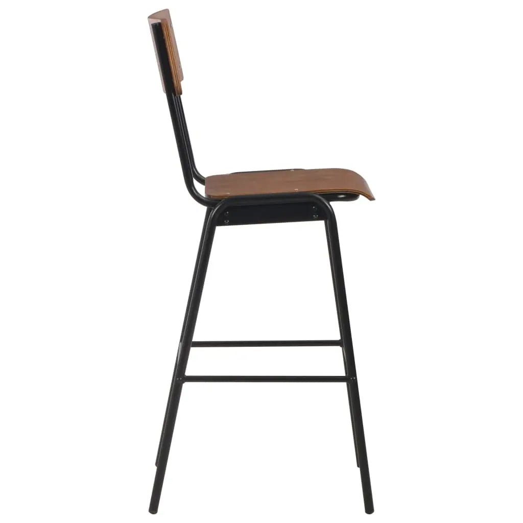 Tabourets De Bar Lot De 2 Contreplaqué Solide Et Acier - www.minichezmoi.com