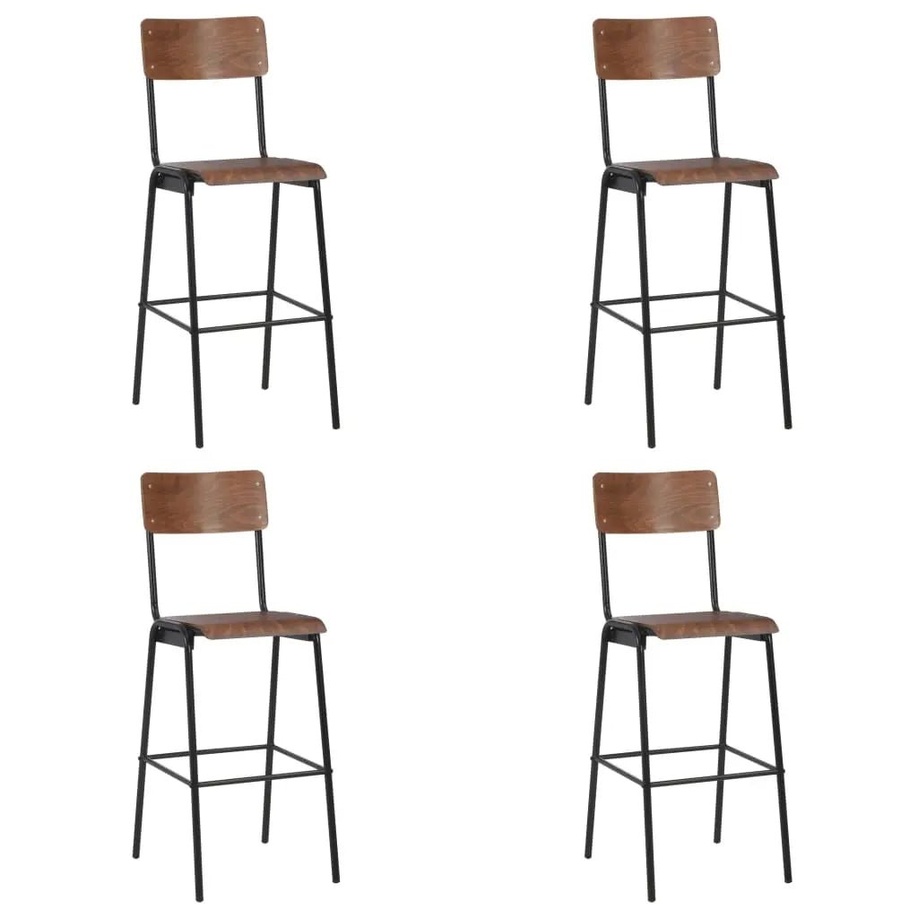 Tabourets De Bar Lot De 2 Contreplaqué Solide Et Acier - www.minichezmoi.com
