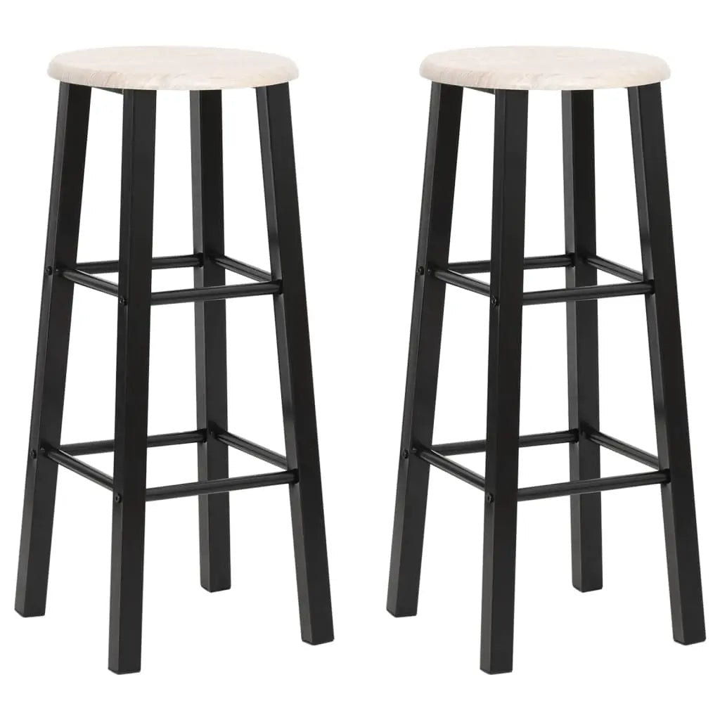 Tabourets De Bar Lot De 2 Noir Mdf - www.minichezmoi.com