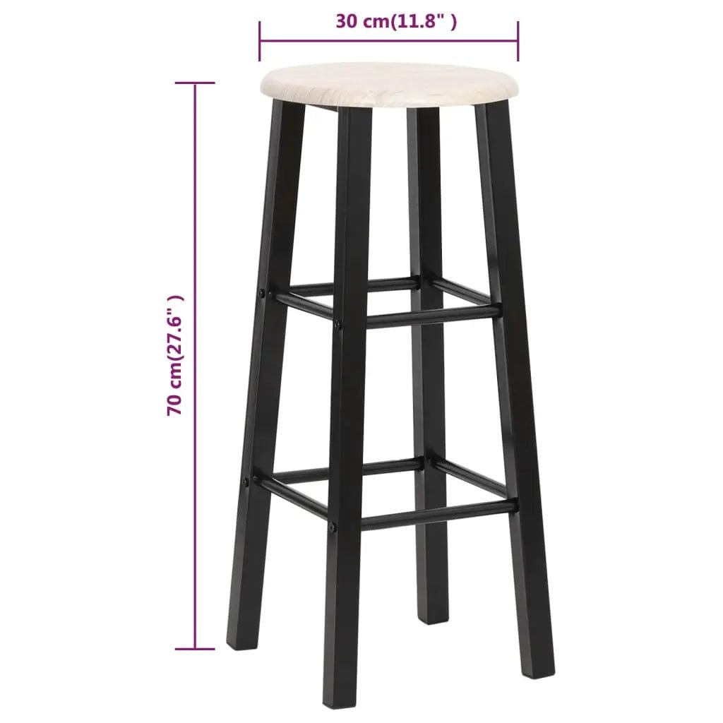 Tabourets De Bar Lot De 2 Noir Mdf - www.minichezmoi.com