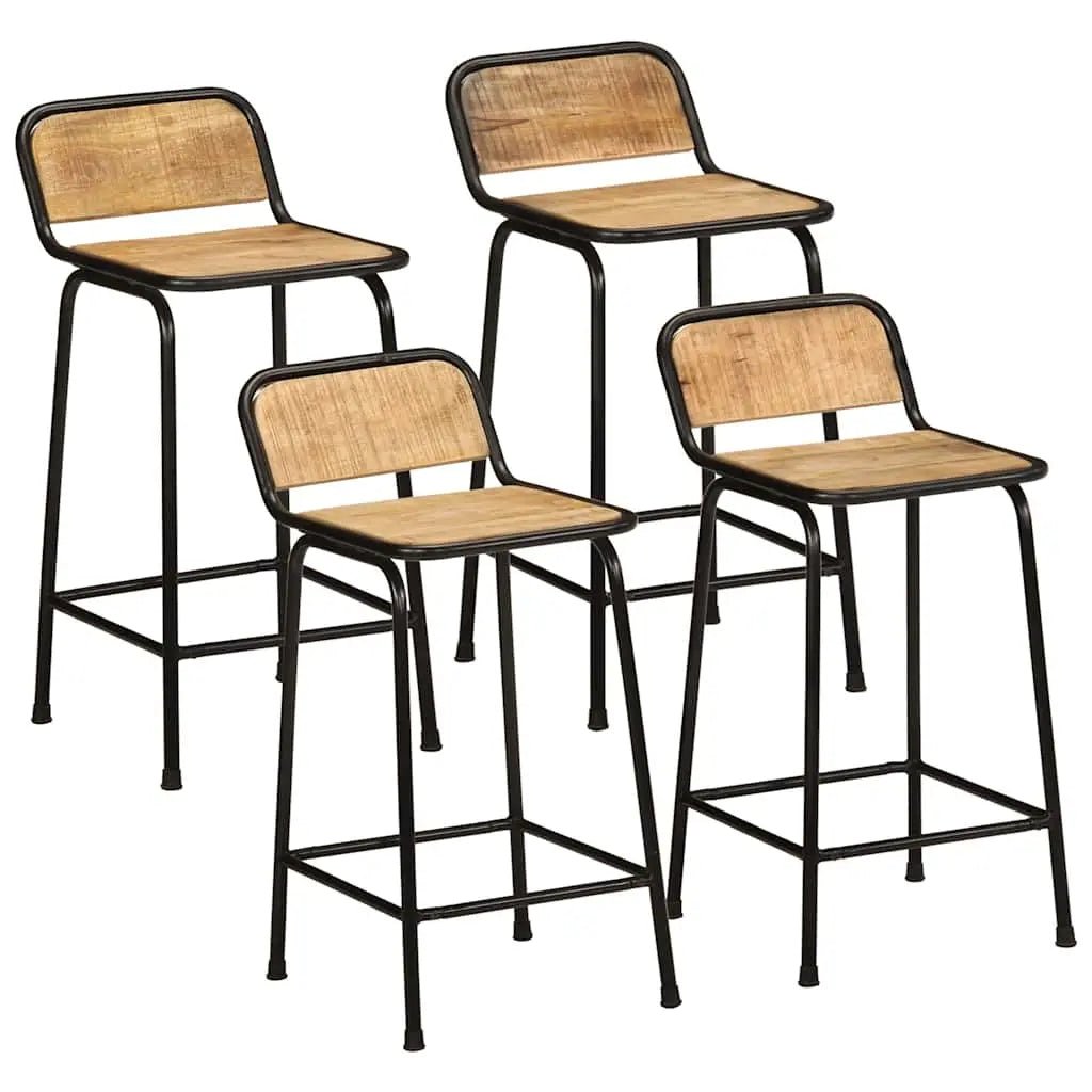 Tabourets De Bar Lot De 2 Pcs Bois Massif Manguier Brut - www.minichezmoi.com