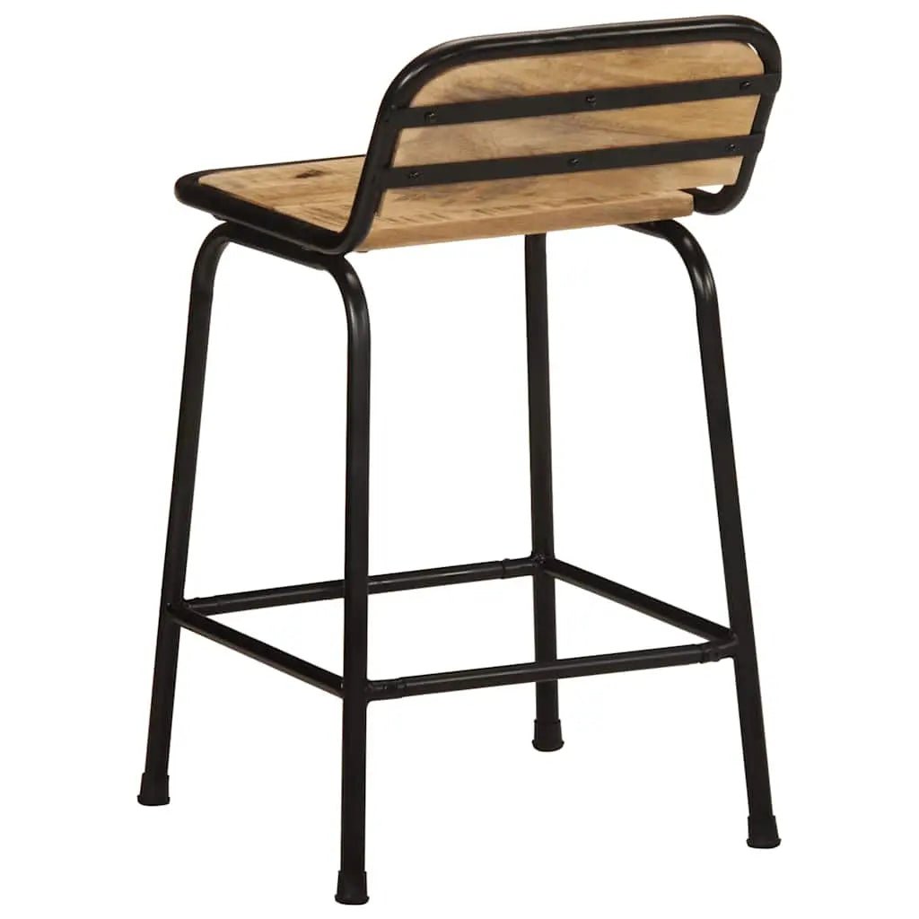 Tabourets De Bar Lot De 2 Pcs Bois Massif Manguier Brut - www.minichezmoi.com