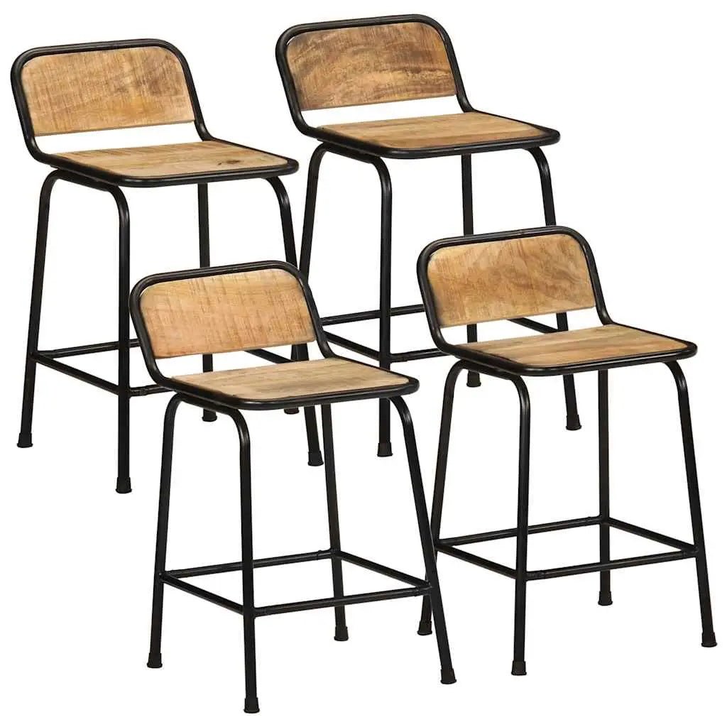 Tabourets De Bar Lot De 2 Pcs Bois Massif Manguier Brut - www.minichezmoi.com