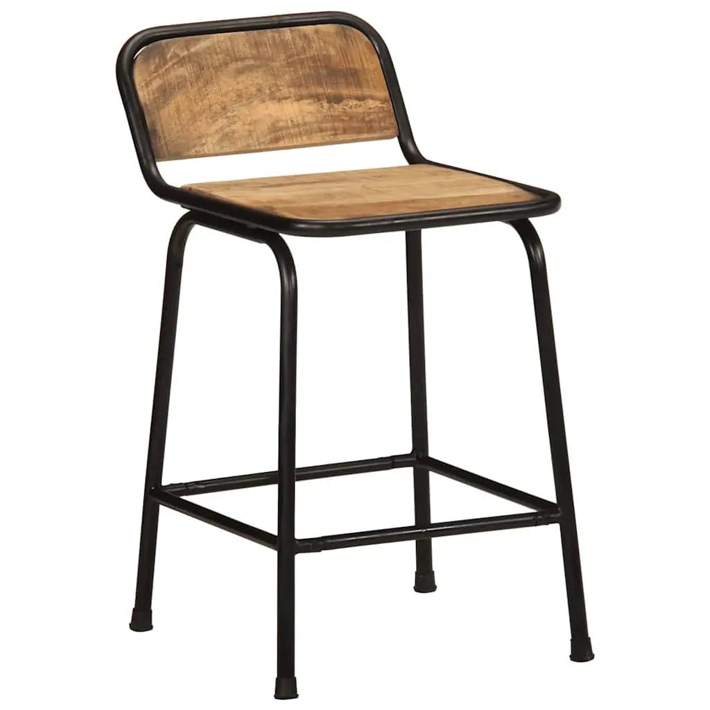 Tabourets De Bar Lot De 2 Pcs Bois Massif Manguier Brut - www.minichezmoi.com