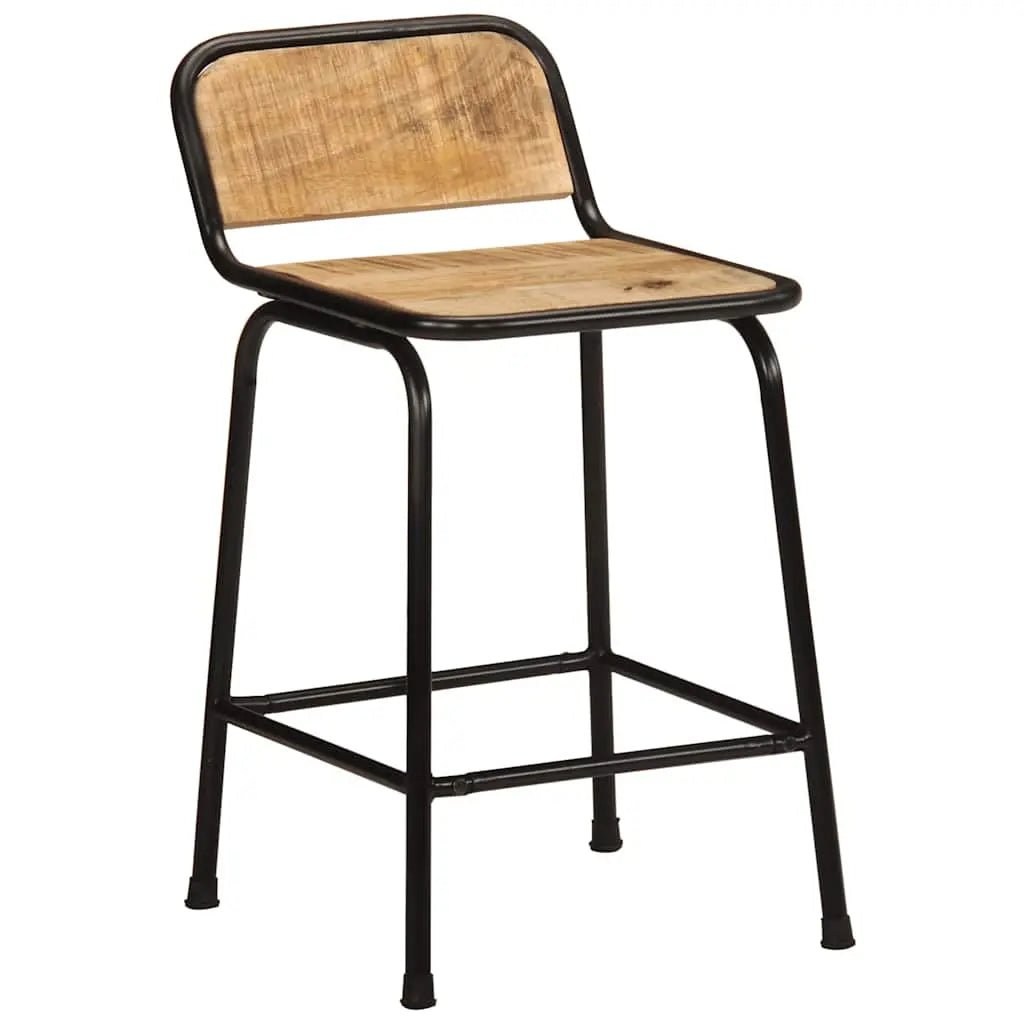 Tabourets De Bar Lot De 2 Pcs Bois Massif Manguier Brut - www.minichezmoi.com