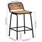 Tabourets De Bar Lot De 2 Pcs Bois Massif Manguier Brut - www.minichezmoi.com