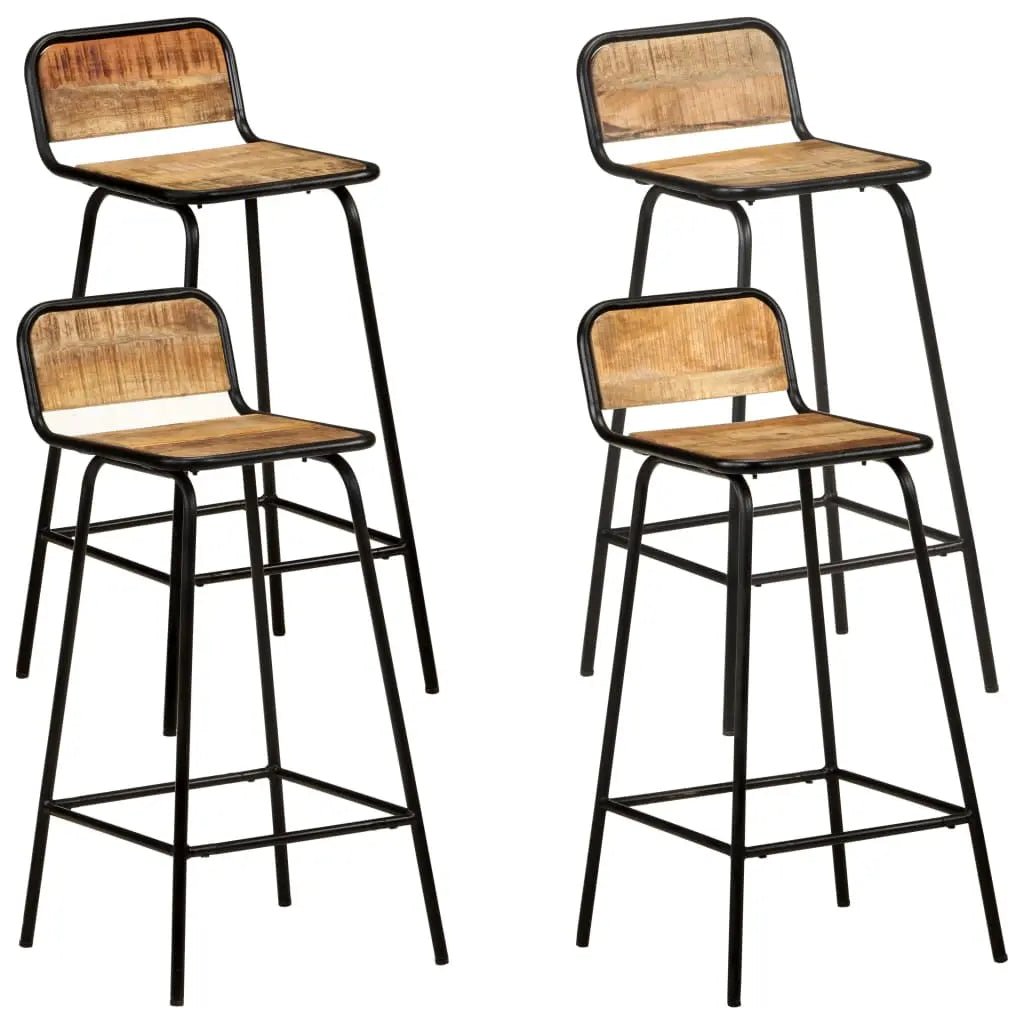 Tabourets De Bar Lot De 2 Pcs Bois Massif Manguier Brut - www.minichezmoi.com