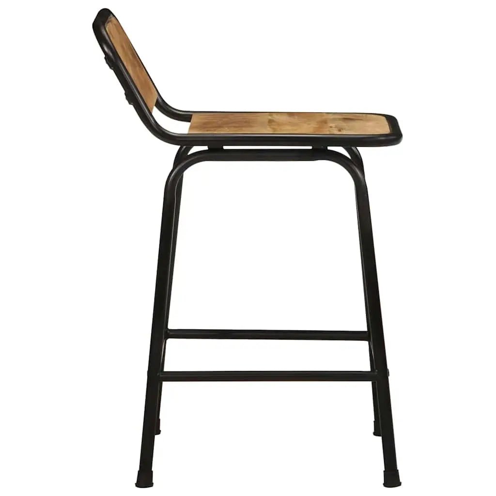 Tabourets De Bar Lot De 2 Pcs Bois Massif Manguier Brut - www.minichezmoi.com