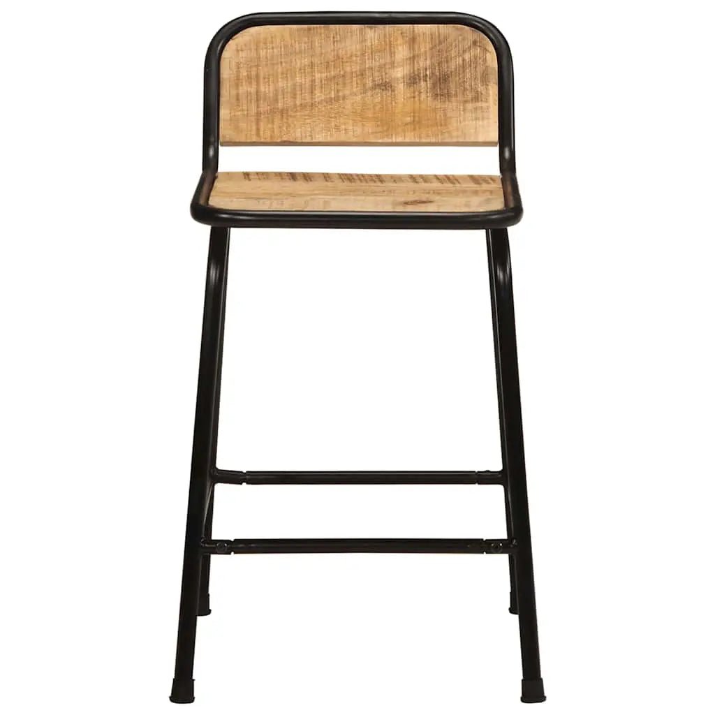 Tabourets De Bar Lot De 2 Pcs Bois Massif Manguier Brut - www.minichezmoi.com