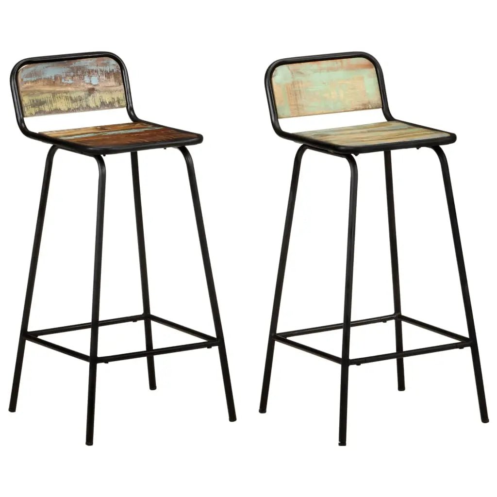 Tabourets De Bar Lot De 2 Pcs Bois Massif Manguier Brut - www.minichezmoi.com
