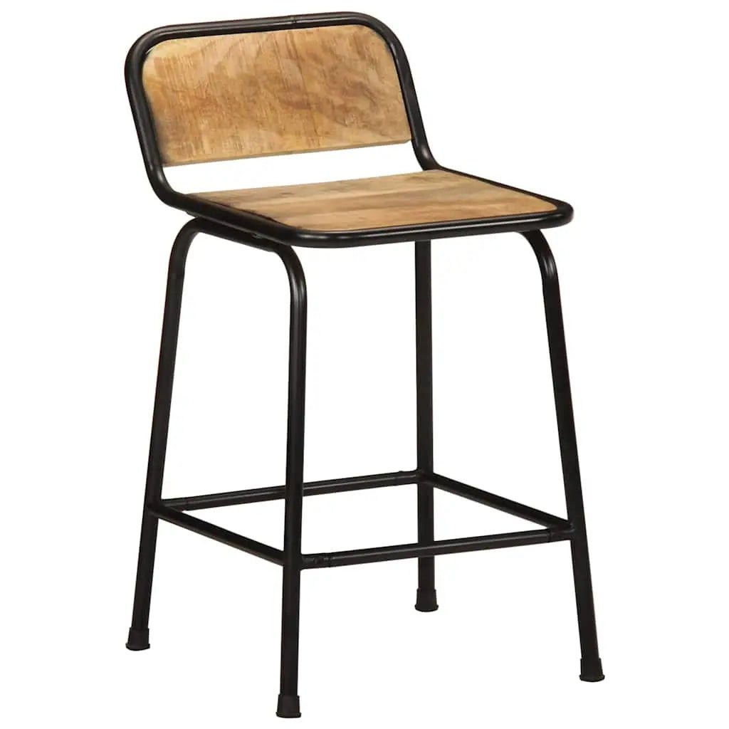 Tabourets De Bar Lot De 2 Pcs Bois Massif Manguier Brut - www.minichezmoi.com