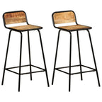 Tabourets De Bar Lot De 2 Pcs Bois Massif Manguier Brut - www.minichezmoi.com
