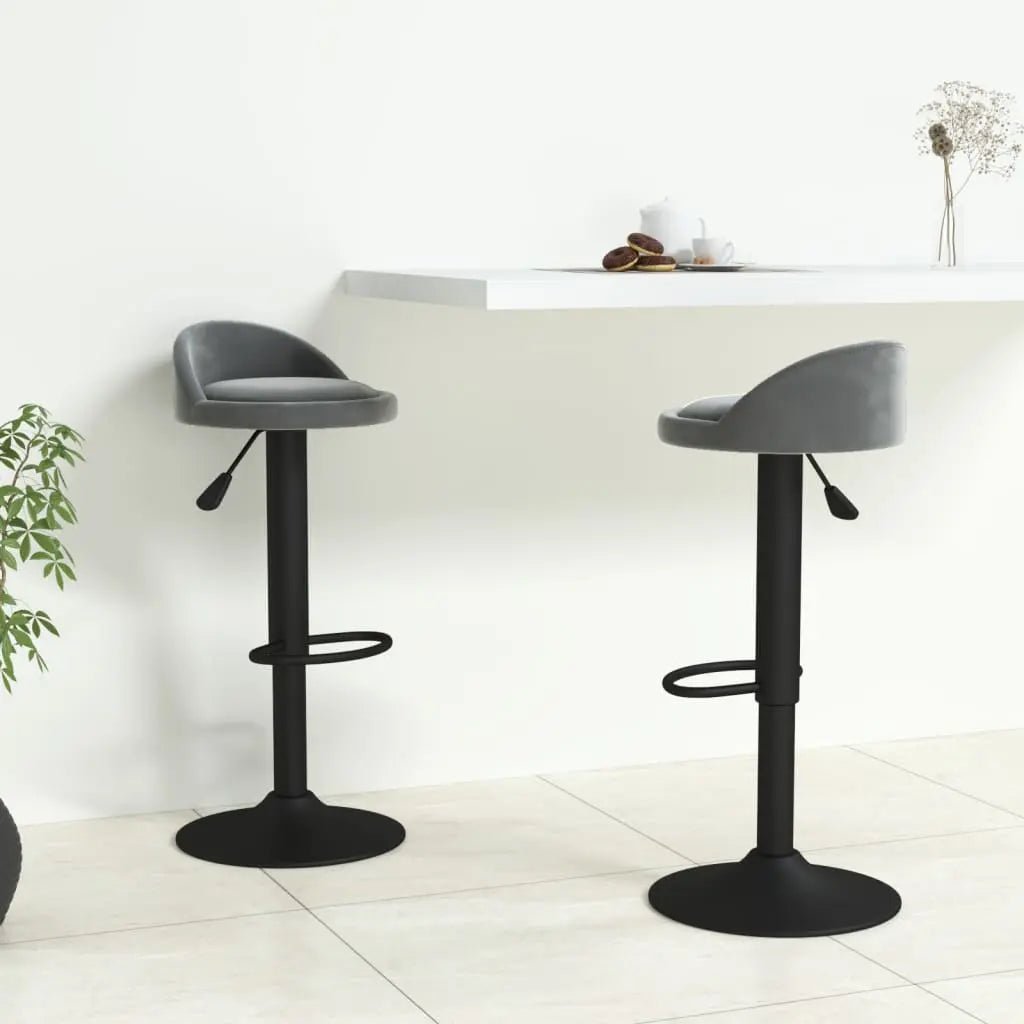 Tabourets De Bar Lot De 2 Velours - www.minichezmoi.com